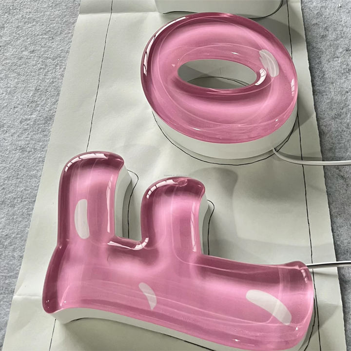 Professional Custom Jelly Candy Style Luminous Fun Style LED Logo Neon Lights Indoor Office Decorative Letter Logo Background