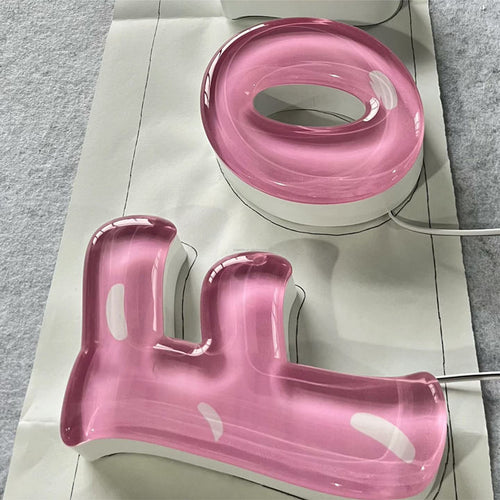 Professional Custom Jelly Candy Style Luminous Fun Style LED Logo Neon Lights Indoor Office Decorative Letter Logo Background