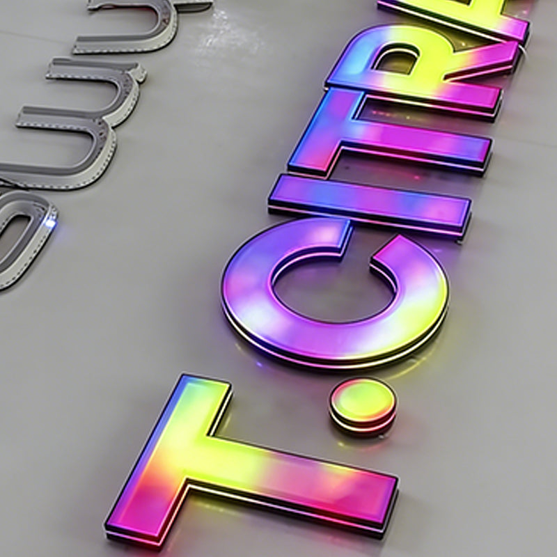 3D Luminous Character Advertising Signboard, RGB LED Full-color Front Lighting Letter Sign, Outdoor Architectural Lighting
