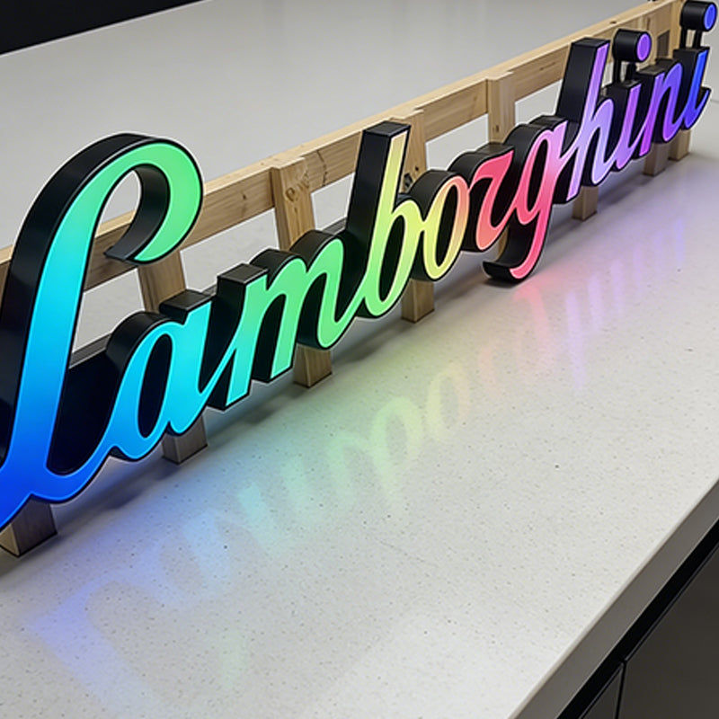 3D Luminous Character Advertising Signboard, RGB LED Full-color Front Lighting Letter Sign, Outdoor Architectural Lighting