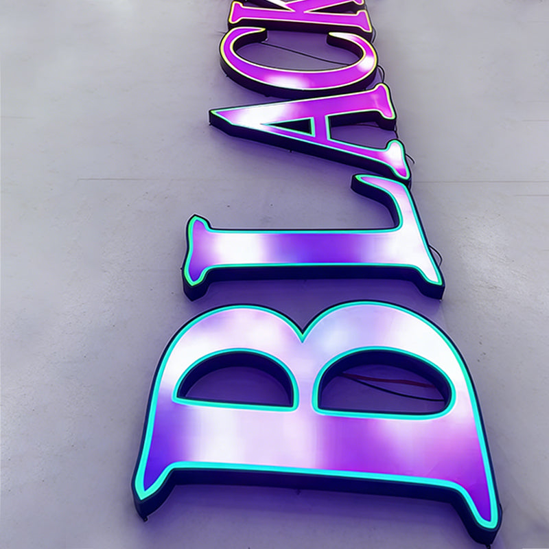 Customized KTV Door Head Colorful Luminous Characters, Edge Characters, 3D Full-color Light Box Advertising Sign, Programmable