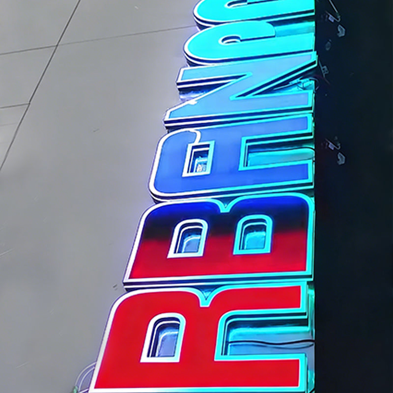 Customized KTV Door Head Colorful Luminous Characters, Edge Characters, 3D Full-color Light Box Advertising Sign, Programmable