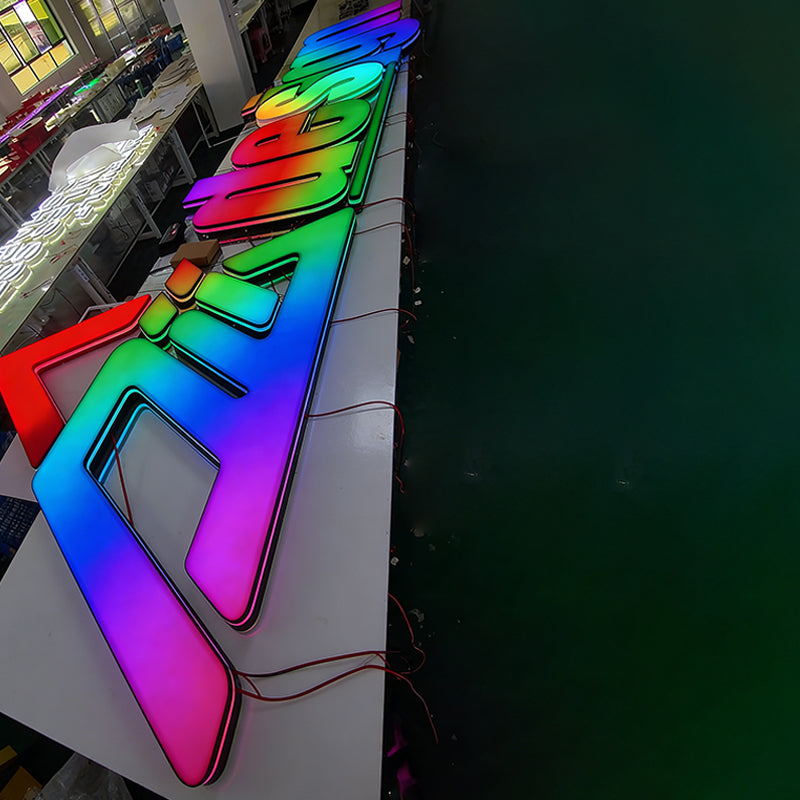Customized KTV Door Head Colorful Luminous Characters, Edge Characters, 3D Full-color Light Box Advertising Sign, Programmable