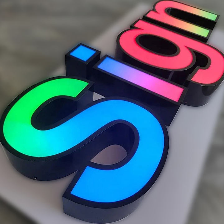 4ft 5ft 6ft 7ft 8ft 9ft Colorful 3D Adjustable IPX5 Waterproof LED Letter LOGO for Outdoor Advertising & Directional Signage