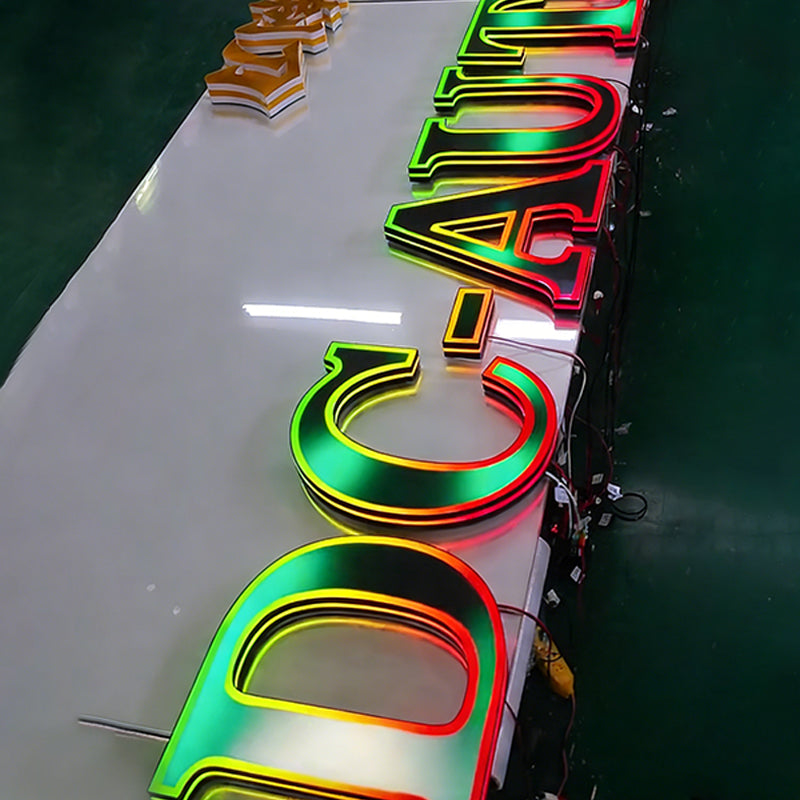 Customized KTV Door Head Colorful Luminous Characters, Edge Characters, 3D Full-color Light Box Advertising Sign, Programmable