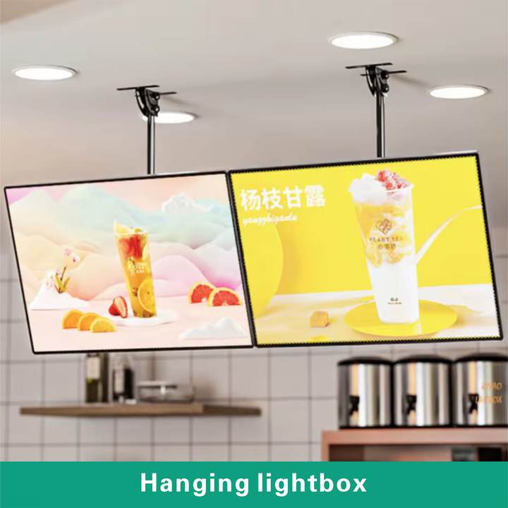 Indoor Hanging LED Menu Lightbox for Restaurant Easy-to-Install LED Board with Aluminum Frame Menu Advertisement Board