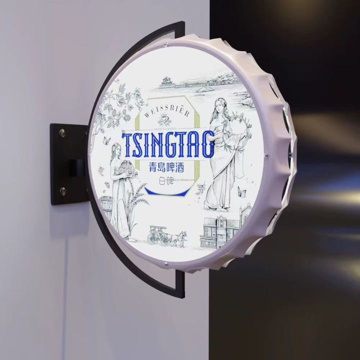 Double-Sided Circular LED Diode Lightbox for Indoor & Outdoor Storefront Advertising Luminous Signage for Decoration Lighting