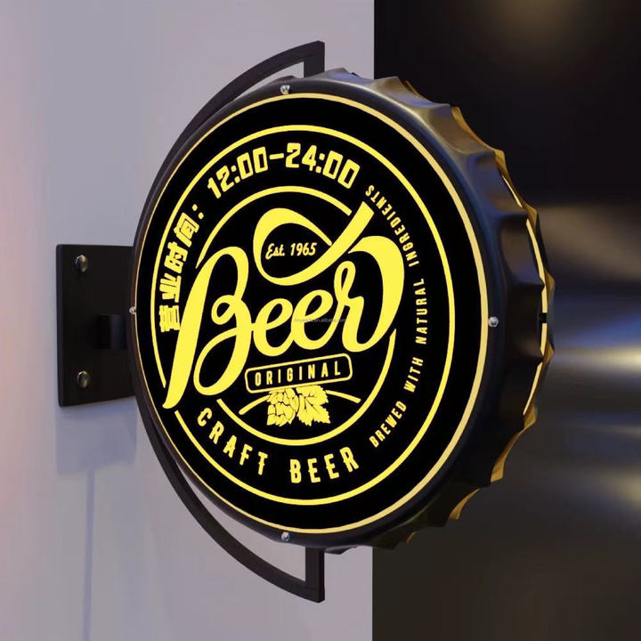 Double-Sided Circular LED Diode Lightbox for Indoor & Outdoor Storefront Advertising Luminous Signage for Decoration Lighting