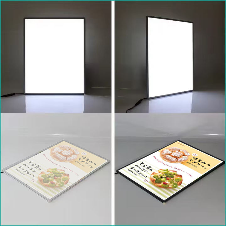 Wholesale Hamburger Shops, Gas Stations, LED Diodes Ultra-thin Glass Panel Light Boxes, and Hanging Light Boxes for Chain Stores