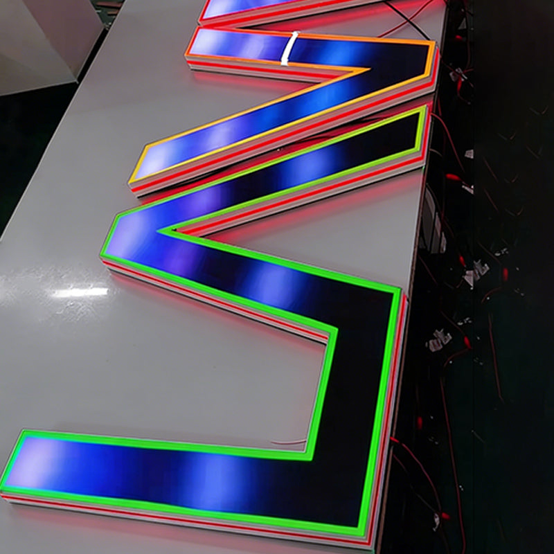 Customizable Programmable LED Store Signage, RGB Lighting, Acrylic Metal Letters, 3D Stereoscopic Letter Luminous Wall Signage