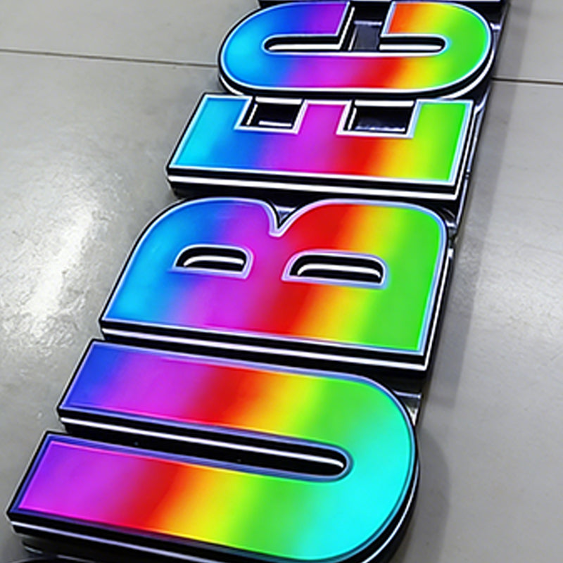 Customizable Programmable LED Store Signage, RGB Lighting, Acrylic Metal Letters, 3D Stereoscopic Letter Luminous Wall Signage