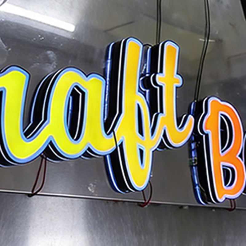 Customizable Programmable LED Store Signage, RGB Lighting, Acrylic Metal Letters, 3D Stereoscopic Letter Luminous Wall Signage