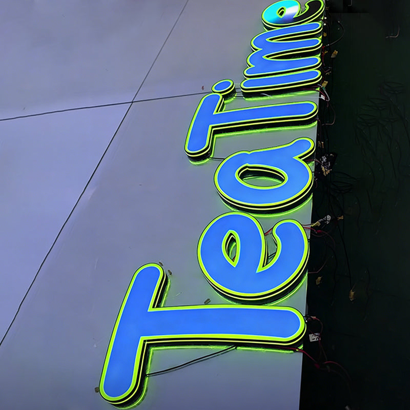 Customizable Programmable LED Store Signage, RGB Lighting, Acrylic Metal Letters, 3D Stereoscopic Letter Luminous Wall Signage