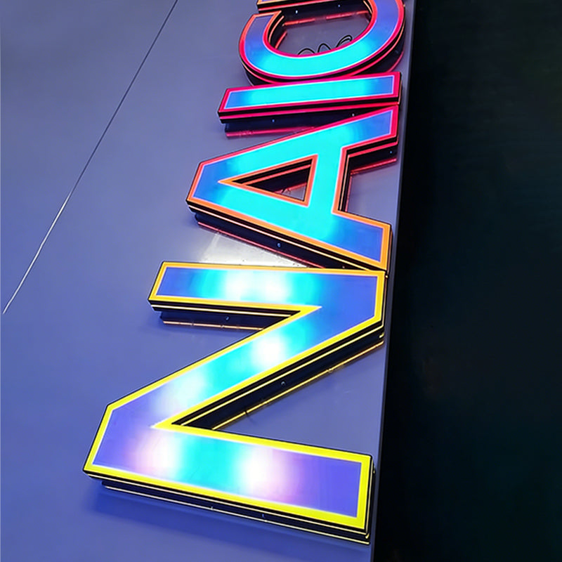 Customizable Programmable LED Store Signage, RGB Lighting, Acrylic Metal Letters, 3D Stereoscopic Letter Luminous Wall Signage