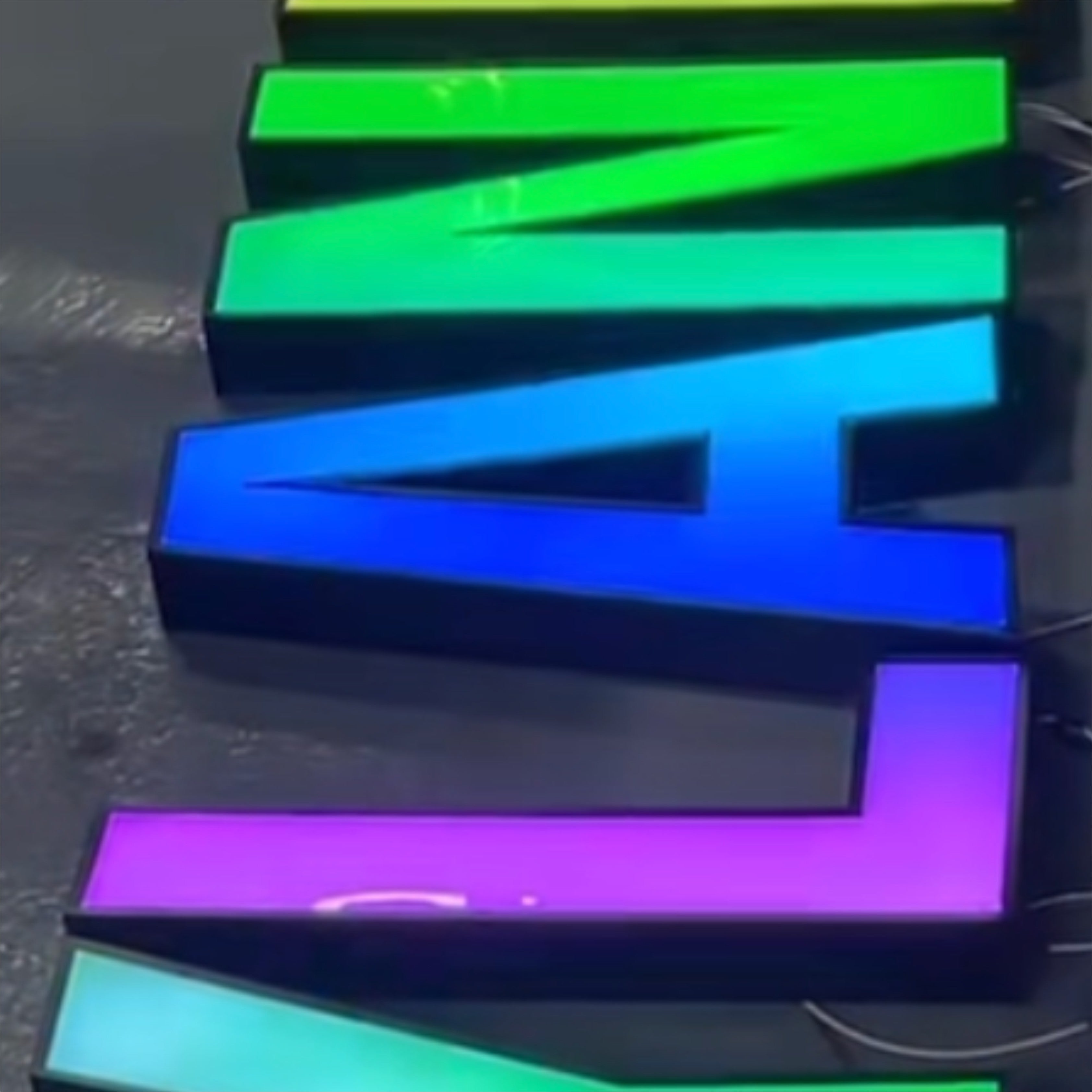 Wholesale Customizable RGB Programmable LED Logo 3D Letter Printer External Logo Electronic Signs Manufacturer