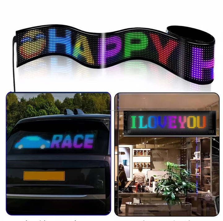 Truck RGB LED Matrix Panel Remote Application Control Programmable Rolling DIY Automotive LED Display for Cars