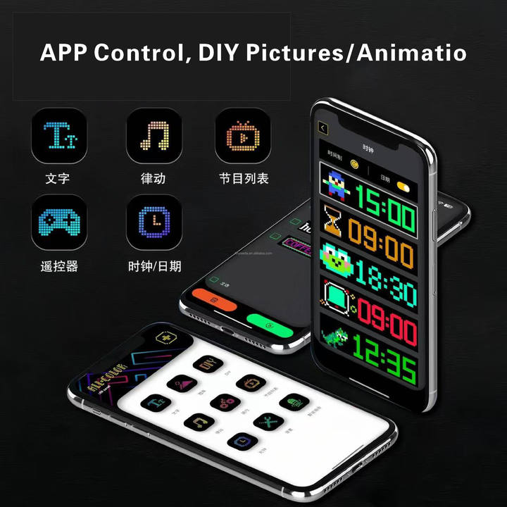Truck RGB LED Matrix Panel Remote Application Control Programmable Rolling DIY Automotive LED Display for Cars