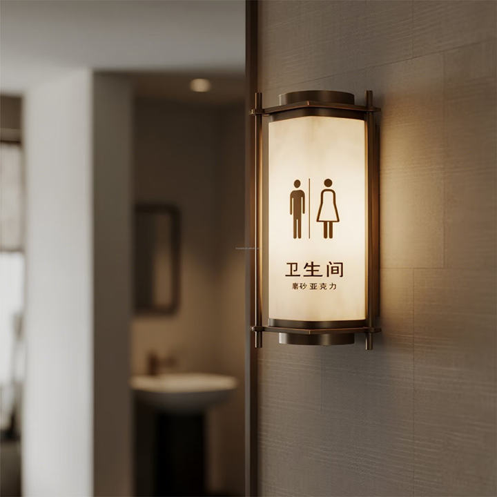Customized LED Doorplate Signs, Metal Illuminated Signs, Acrylic Illuminated Signs, Carved Signs, and Bathroom Illuminated Signs
