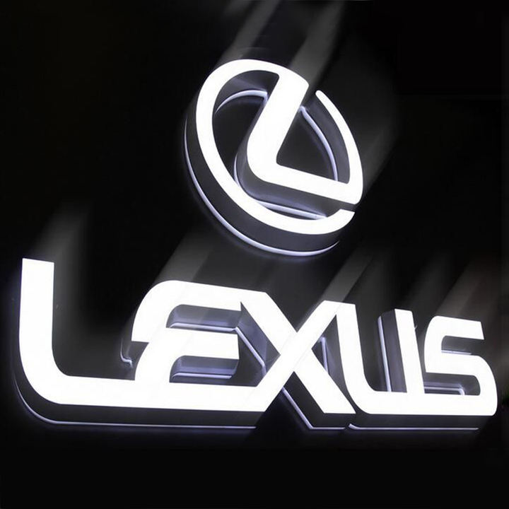 Customized LED Diode Front Illuminated Letter logo 3D Acrylic logo Illuminated Letter LogoLED Illuminated Logocommercial Signage
