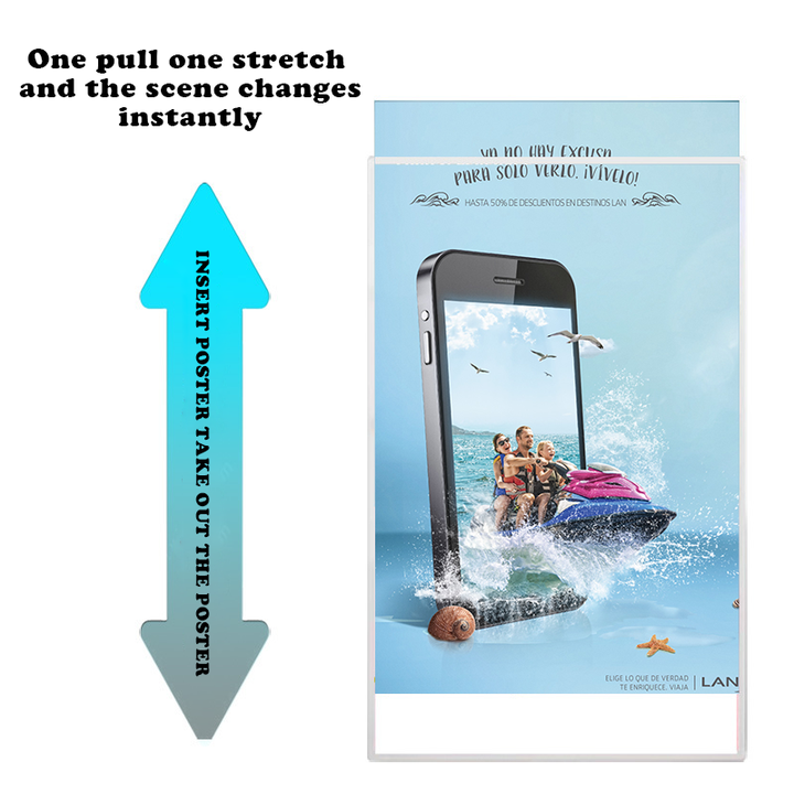 Aluminum Frame Advertising Light Box A1/A2/A3/A4 Ultra-thin Tempered Glass Light Box LED Poster Frame Food Advertising Display