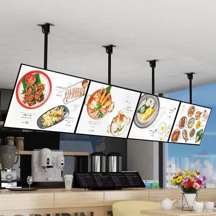 Indoor Hanging LED Menu Lightbox for Restaurant Easy-to-Install LED Board with Aluminum Frame Menu Advertisement Board