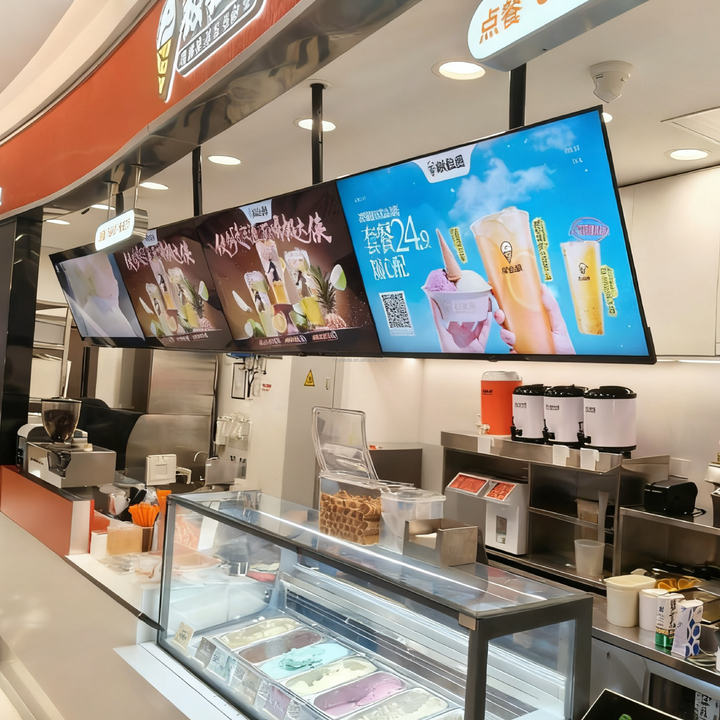 Restaurant LED LCD Display Suspended LED Dynamic Menu Board for Car Store Restaurant Advertising Decoration High-Resolution
