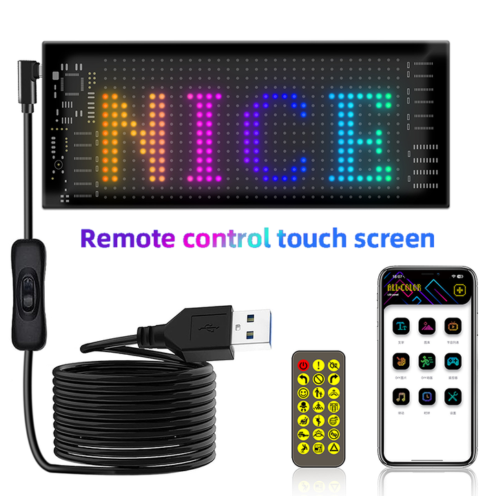 USB App Programmable LED Logo Display Intelligent LED Screen Car Panel Rolling Information Car Advertising LED Matrix Panel