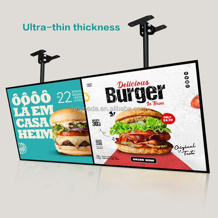 Wholesale Hamburger Shops, Gas Stations, LED Diodes Ultra-thin Glass Panel Light Boxes, and Hanging Light Boxes for Chain Stores