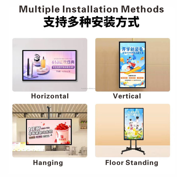 Restaurant LED LCD Display Suspended LED Dynamic Menu Board for Car Store Restaurant Advertising Decoration High-Resolution