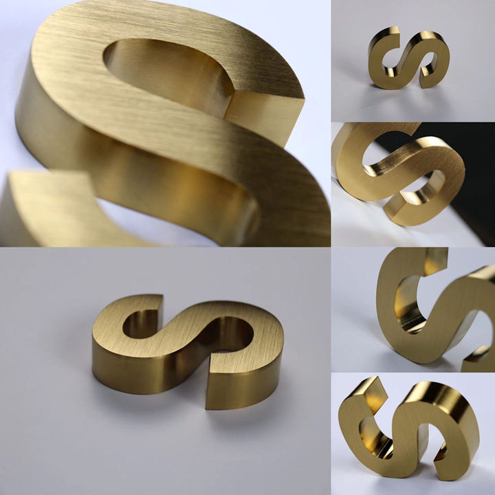 Customize Non Luminous Stainless Steel 3D Letters. 3D Signage. 3D House Numbers for Buildings and Hotels. Fast Delivery