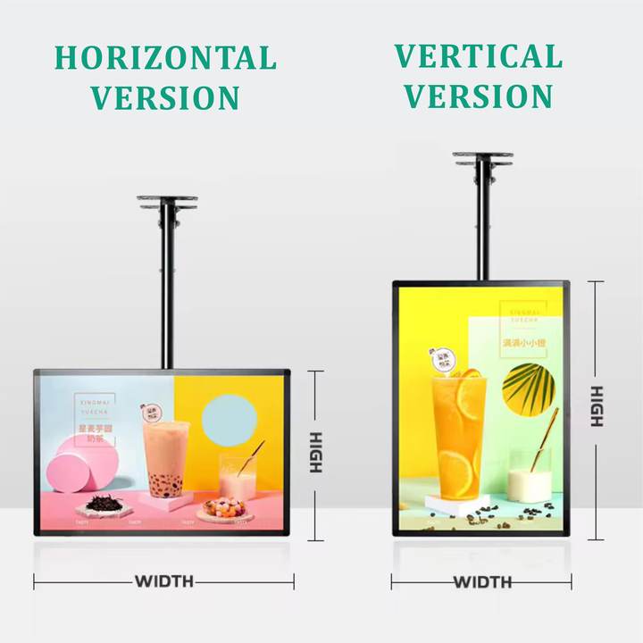 Indoor Hanging LED Menu Lightbox for Restaurant Easy-to-Install LED Board with Aluminum Frame Menu Advertisement Board