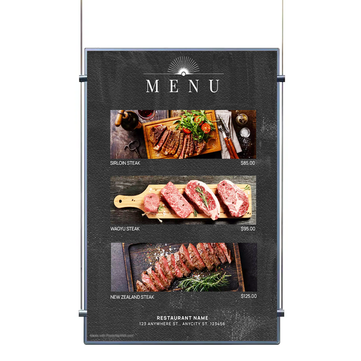 Ultra-thin A1/A2/A3/A4 Advertising Menu Board for Restaurants & Milk Tea Shops-Outdoor Elevator Use Aluminum & Glass LED Screen