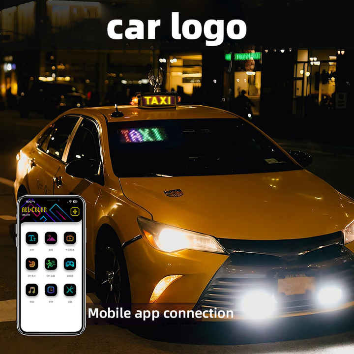 USB App Programmable LED Logo Display Intelligent LED Screen Car Panel Rolling Information Car Advertising LED Matrix Panel