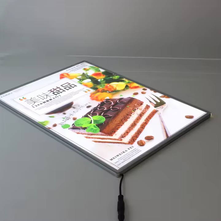 Ultra-thin A1/A2/A3/A4 Advertising Menu Board for Restaurants & Milk Tea Shops-Outdoor Elevator Use Aluminum & Glass LED Screen