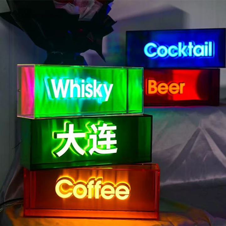 Factory Customized Rectangular Square Transparent Colored Acrylic LED Waterproof Advertising Lightbox with Logo Display Lighting
