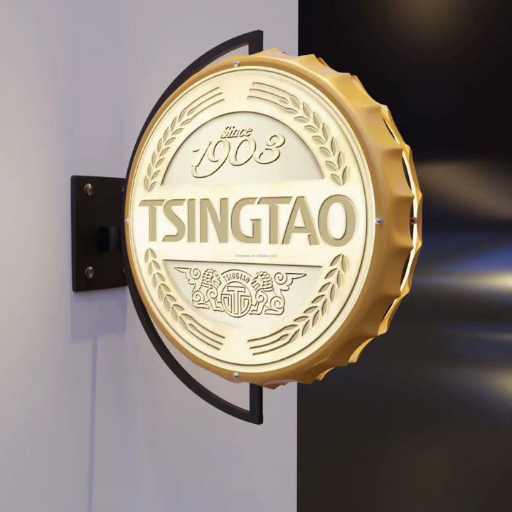 Double-Sided Circular LED Diode Lightbox for Indoor & Outdoor Storefront Advertising Luminous Signage for Decoration Lighting