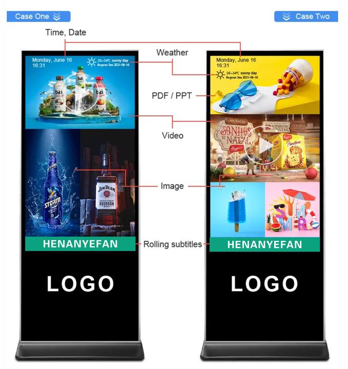 High Definition Indoor Vertical LED Display Screen Digital Stand Advertising Display with High Visibility LCD Technology
